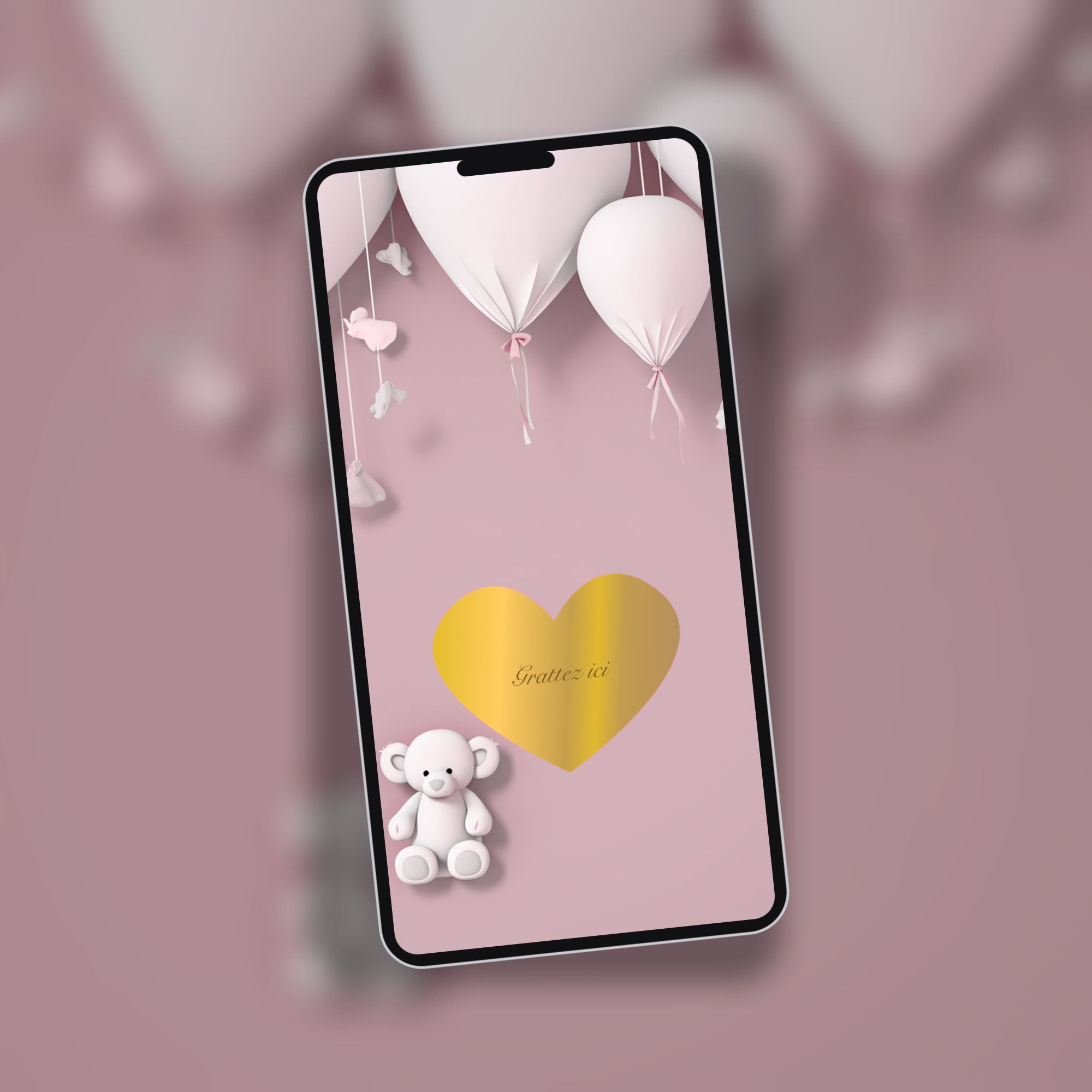 Carte a gratter annonce Gender Reveal