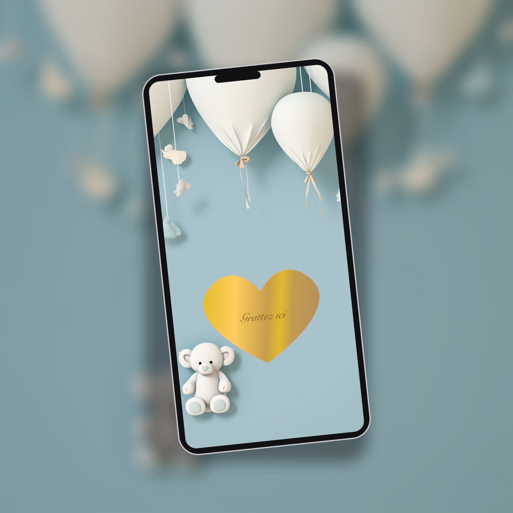 Carte a gratter annonce Gender Reveal