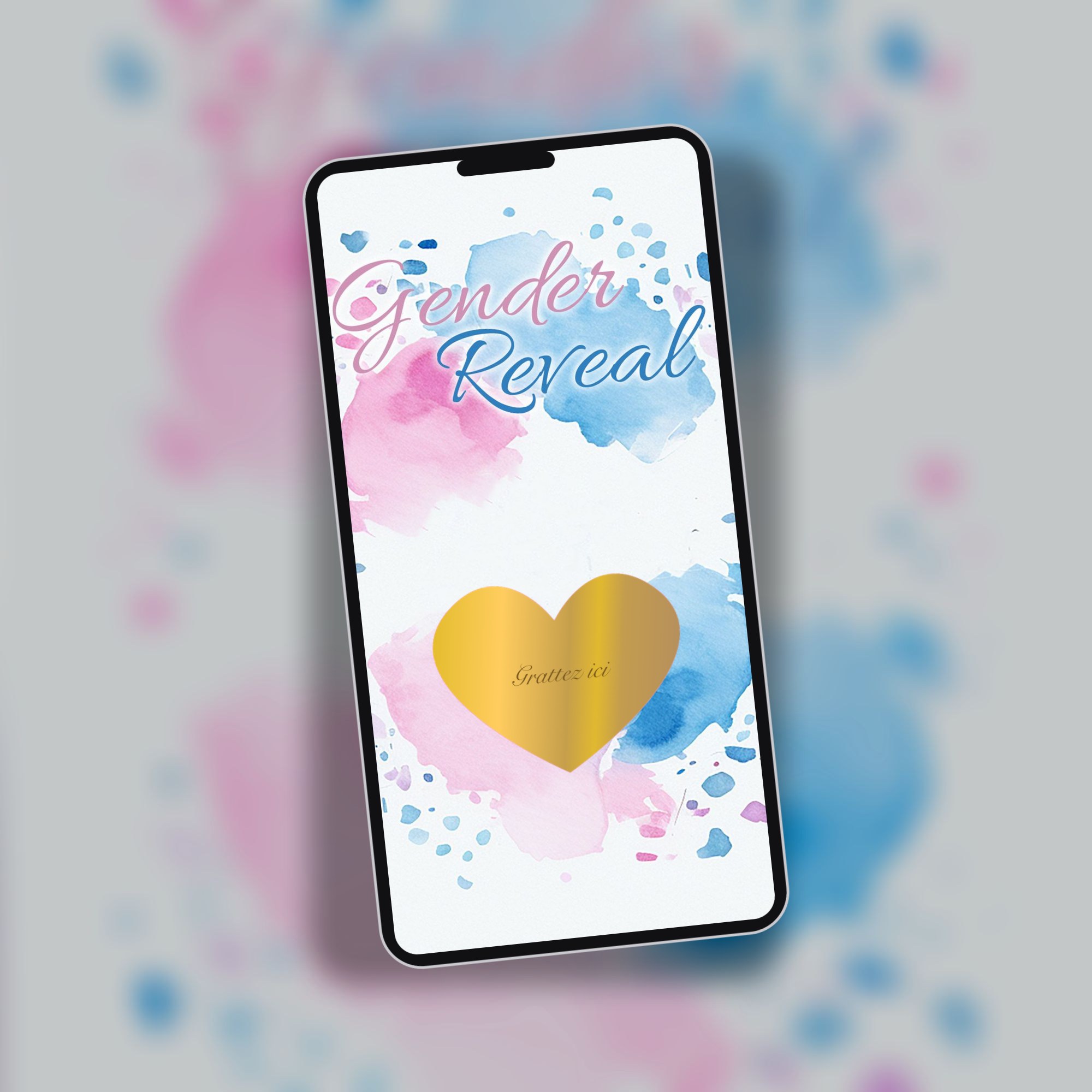 Carte a gratter annonce Gender Reveal