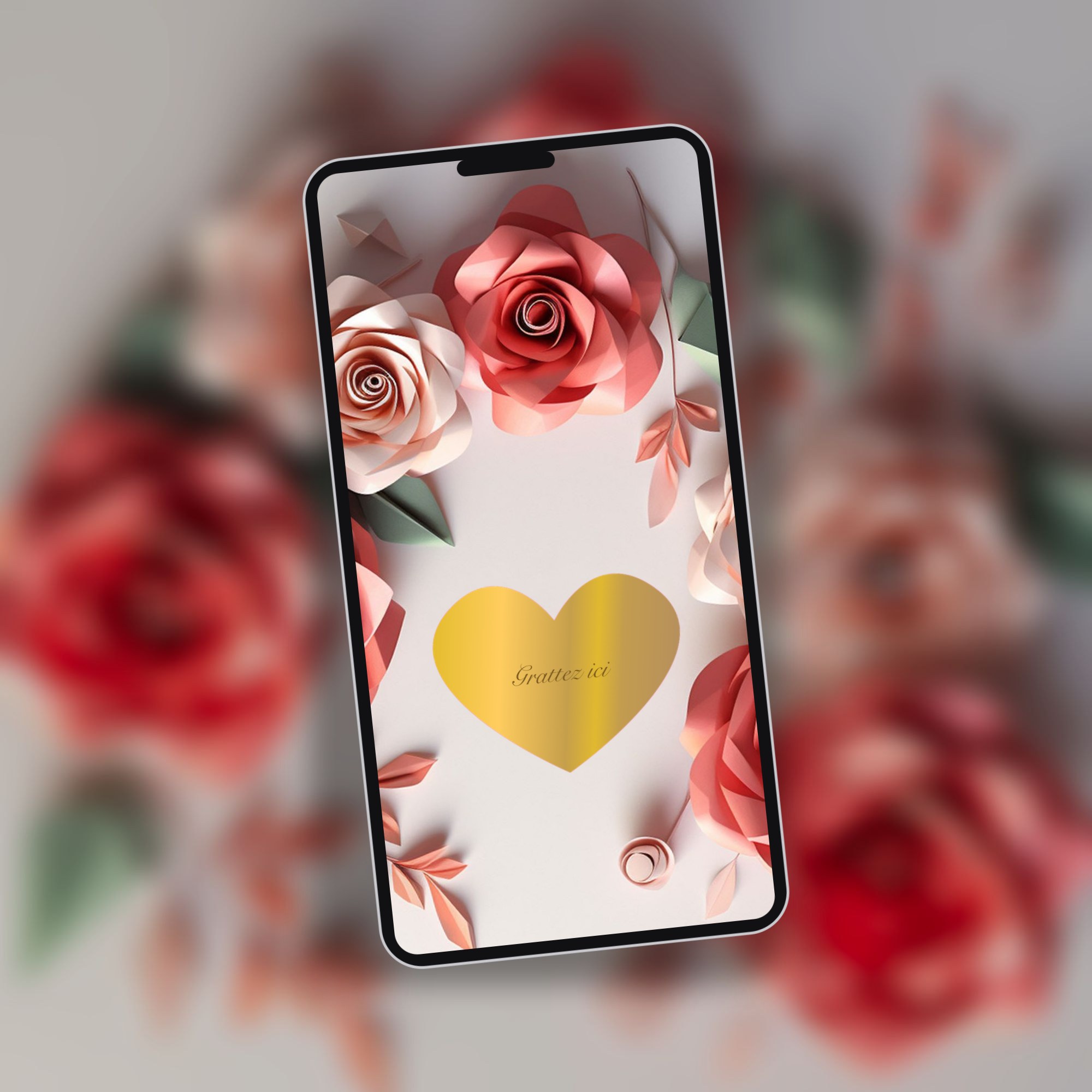 Carte a gratter saint-Valentin